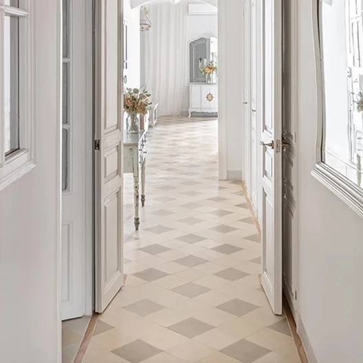 Plain pastel cement tiles floor
